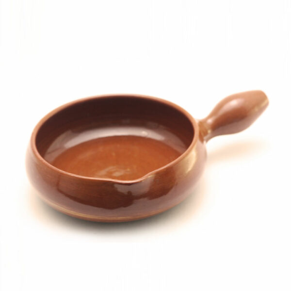 Enameled terracotta frying pan